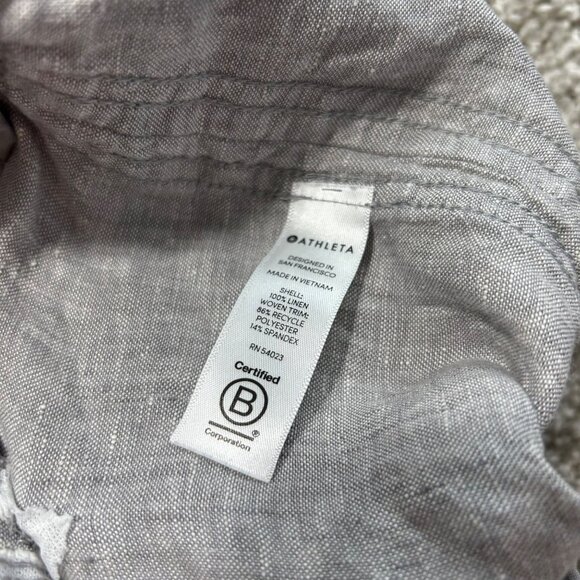 Athleta Women's Sz 4 Cabo Linen Jogger Pants In Osprey Gray Athletic Pants - Picture 9 of 11
